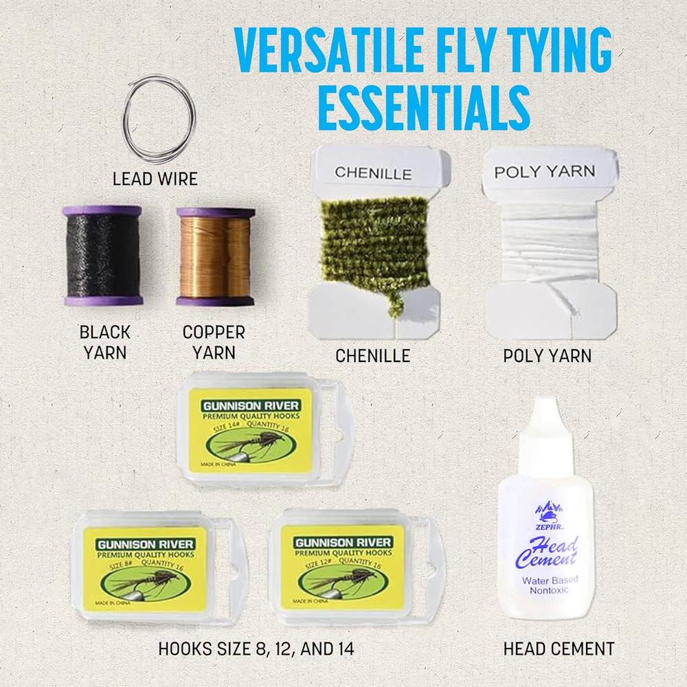 CREATIVE ANGLER Deluxe Fly Tying Kit - Complete Tools Kit, Ideal for Beginners a