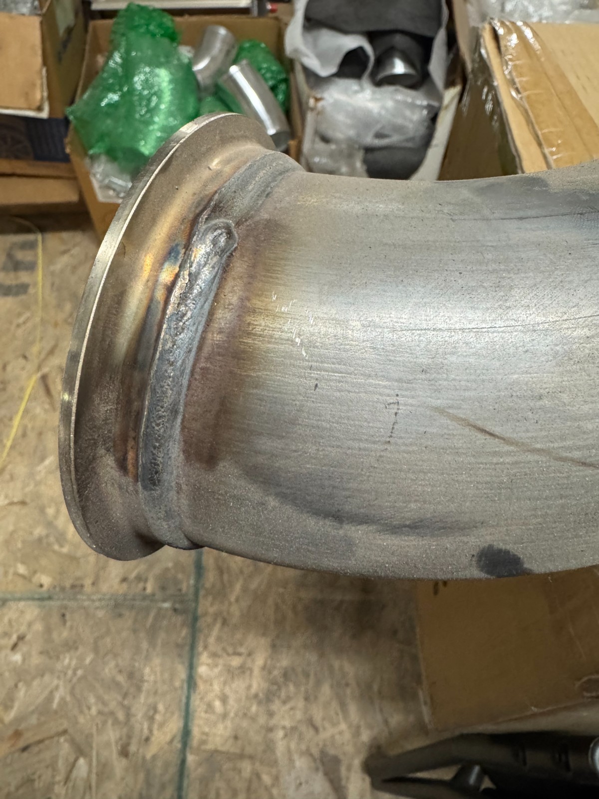 High mount turbo cummins S400 4" turbo downpipe