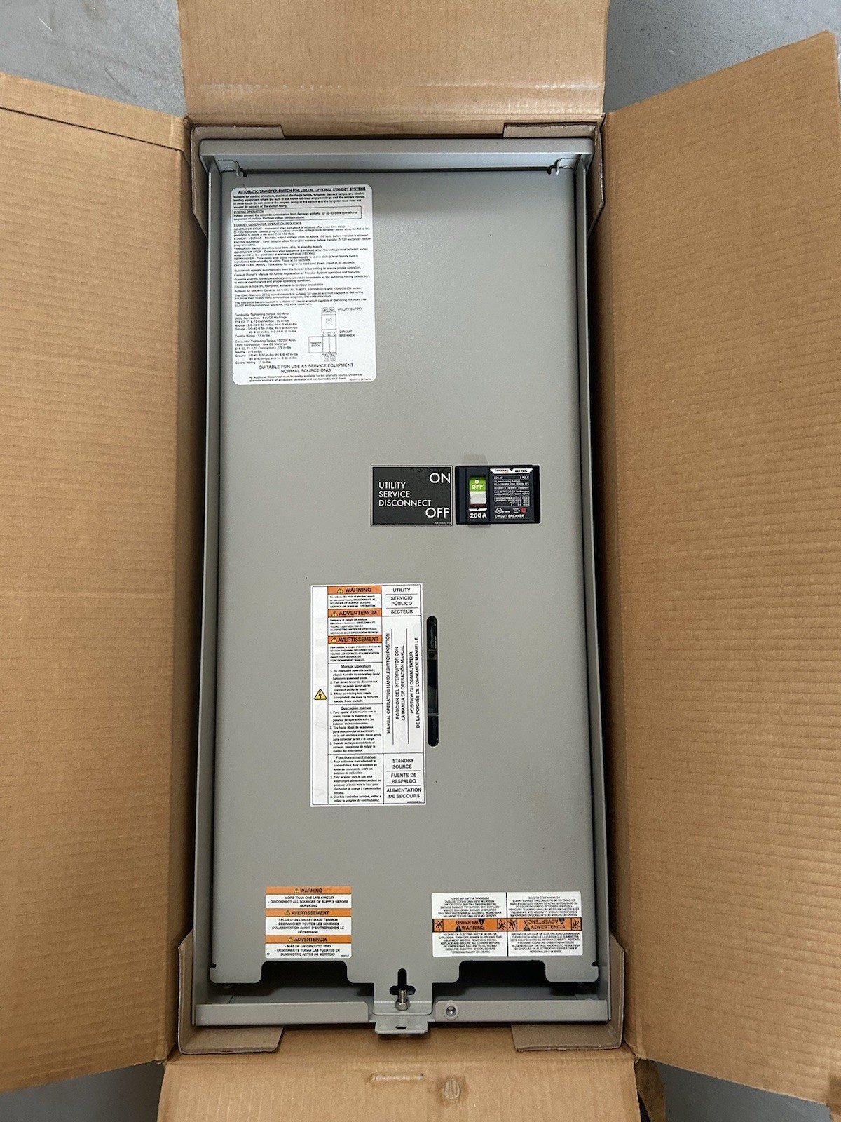 Generac PWRcell 200 Amp SE Rated Automatic Transfer Switch | CXSW200A3