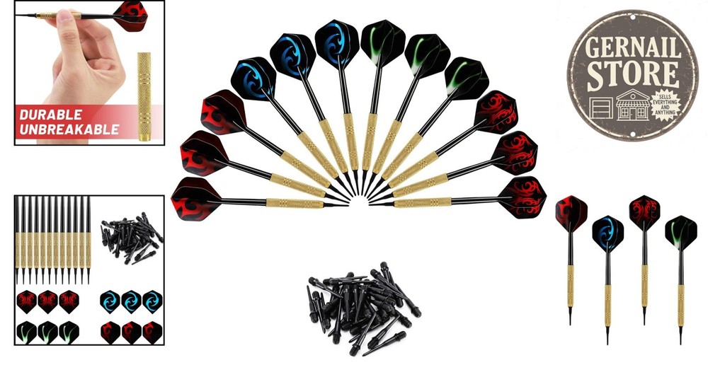 Colorful 12-Piece Soft Tip Dart Set with Replacement Tips for Fun Competitions