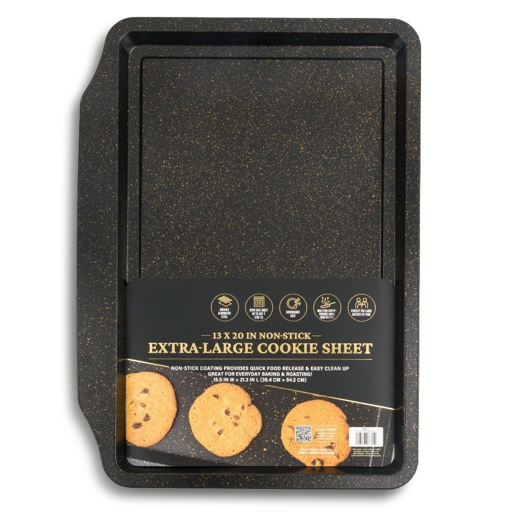 (3 pack)Nonstick Extra Large 13"x20" Cookie Sheet - Black