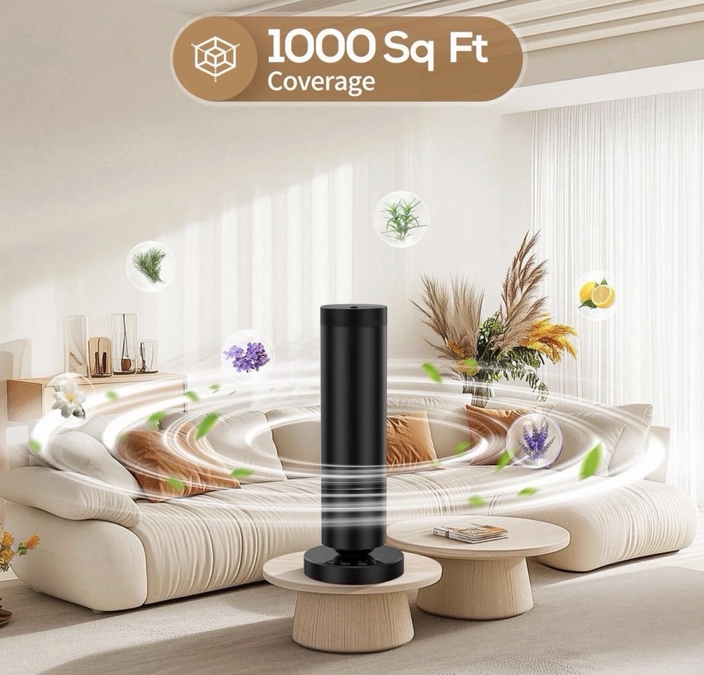 Dakomoda Waterless Diffuser with 90ML Essential Oils, Covers 1000 Sq Black