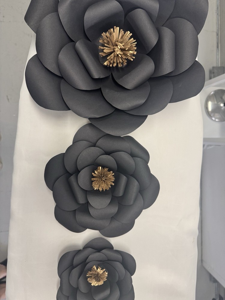 Black Paper Flowers
