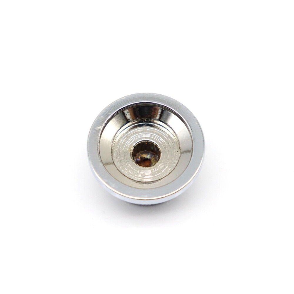 2x Metal Hat Top Flat Top Guitar/Bass Push-in Control Volume Tone Knobs Silver