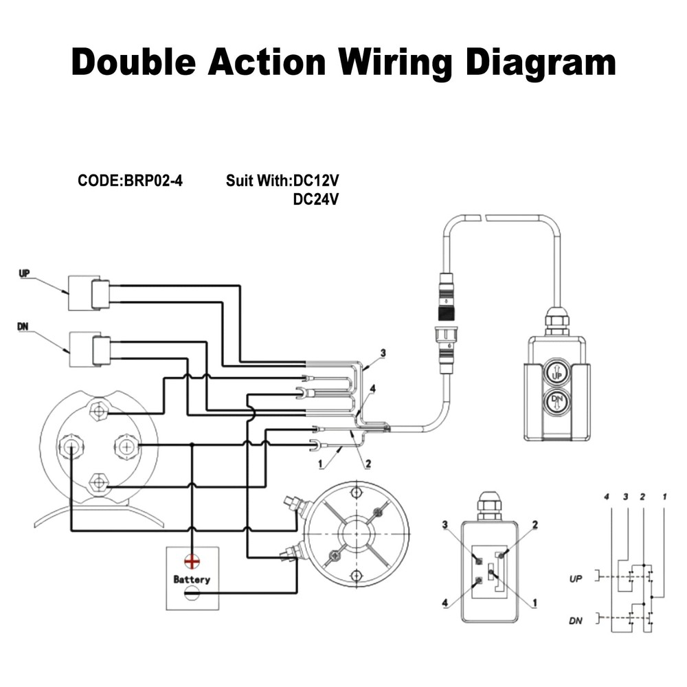 4 Wire Dump Trailer Remote Control Switch for Hydraulic Pump, 12V DC Double Acti