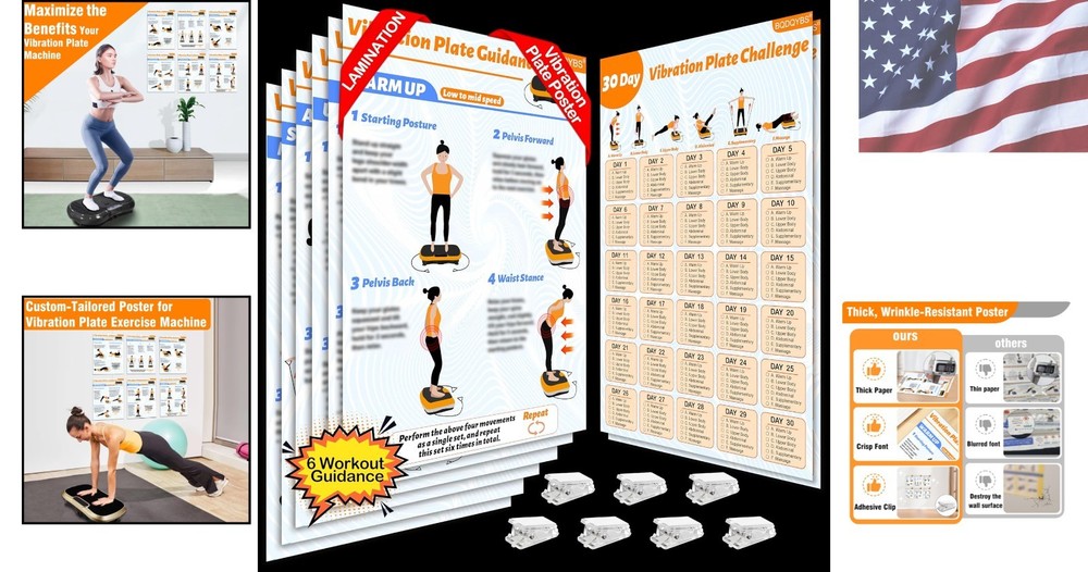 Essential Vibration Plate Exercise Poster: 6 Techniques & 30-Day Workout Planner