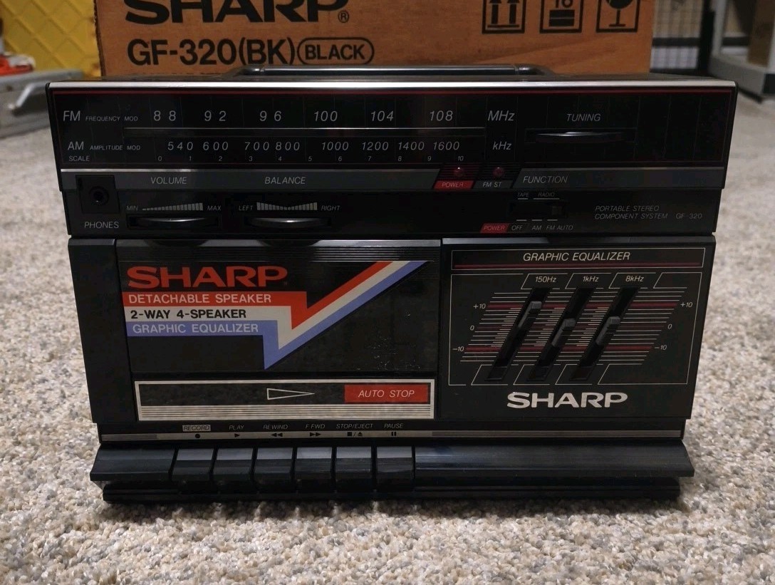 SHARP GF-320 VTG. BOOMBOX STEREO. NEW OLD STOCK