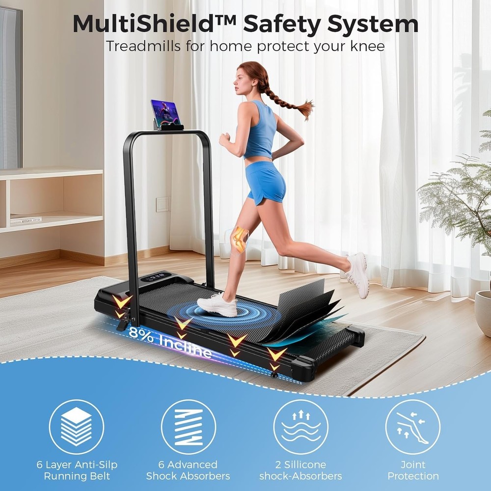Multifunctional Foldable Treadmill - 350lbs Capacity