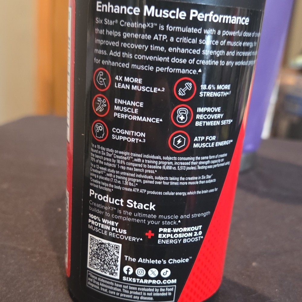 Six Star Creatine Monohydrate Tablets 60ct Bodybuilding Supplement