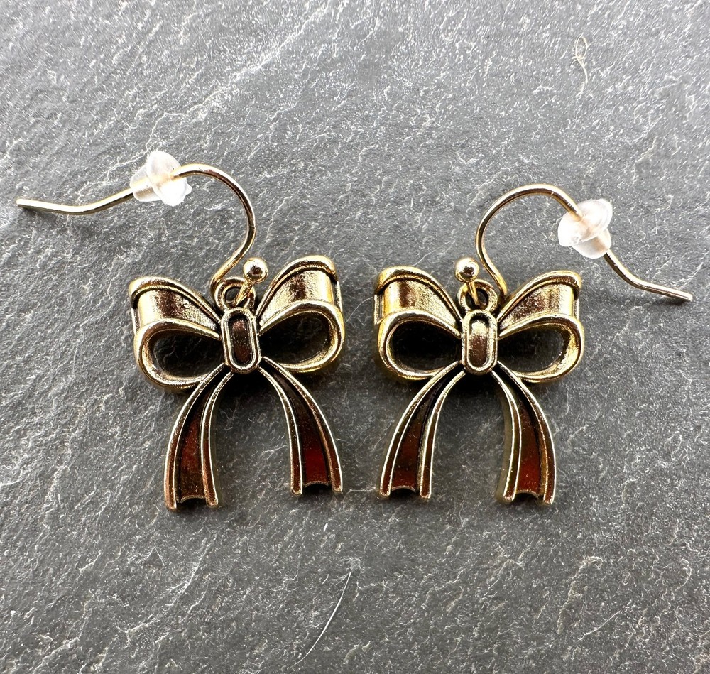 Gold Tone Bow Earrings