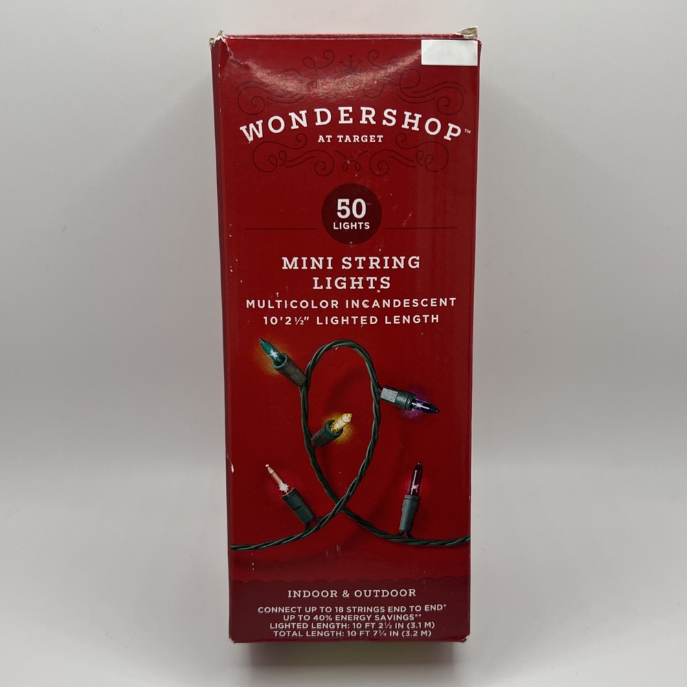 50 Count Wondershop Mini Colored String Lights BOX DAMAGE