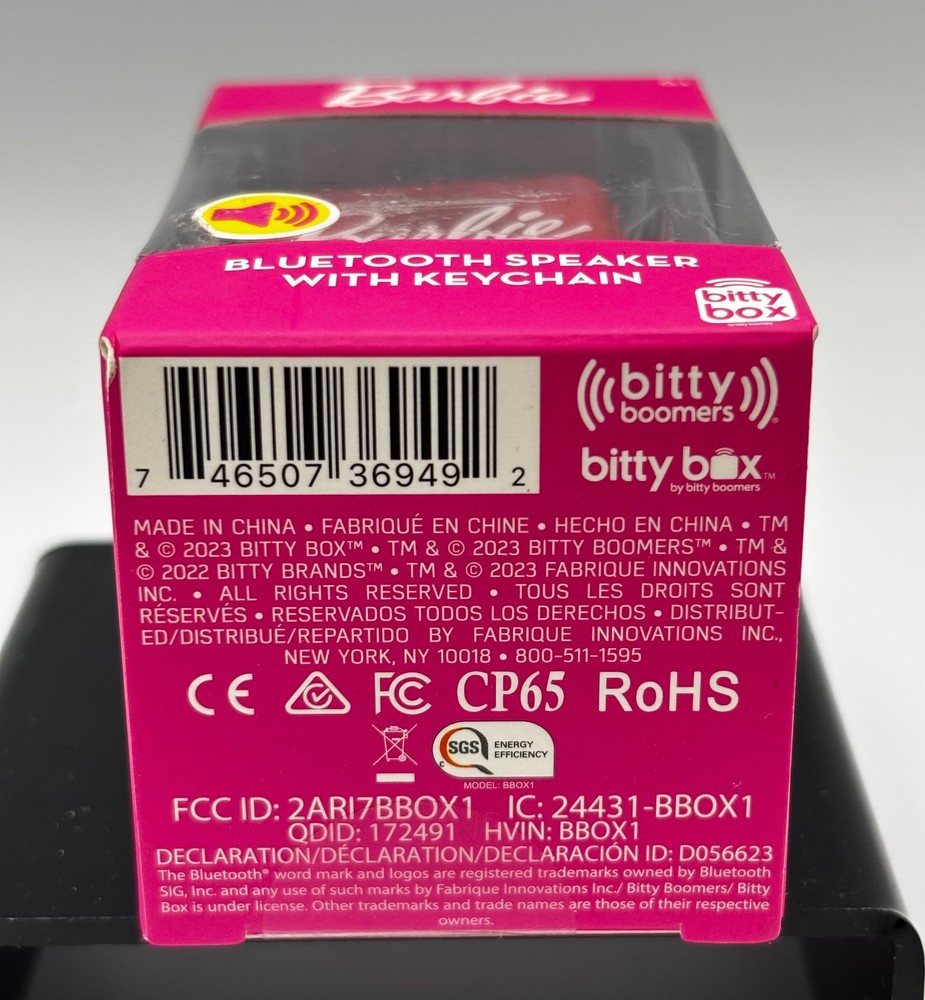 BARBIE Bitty Box Mini Bluetooth Speaker With Keychain NEW