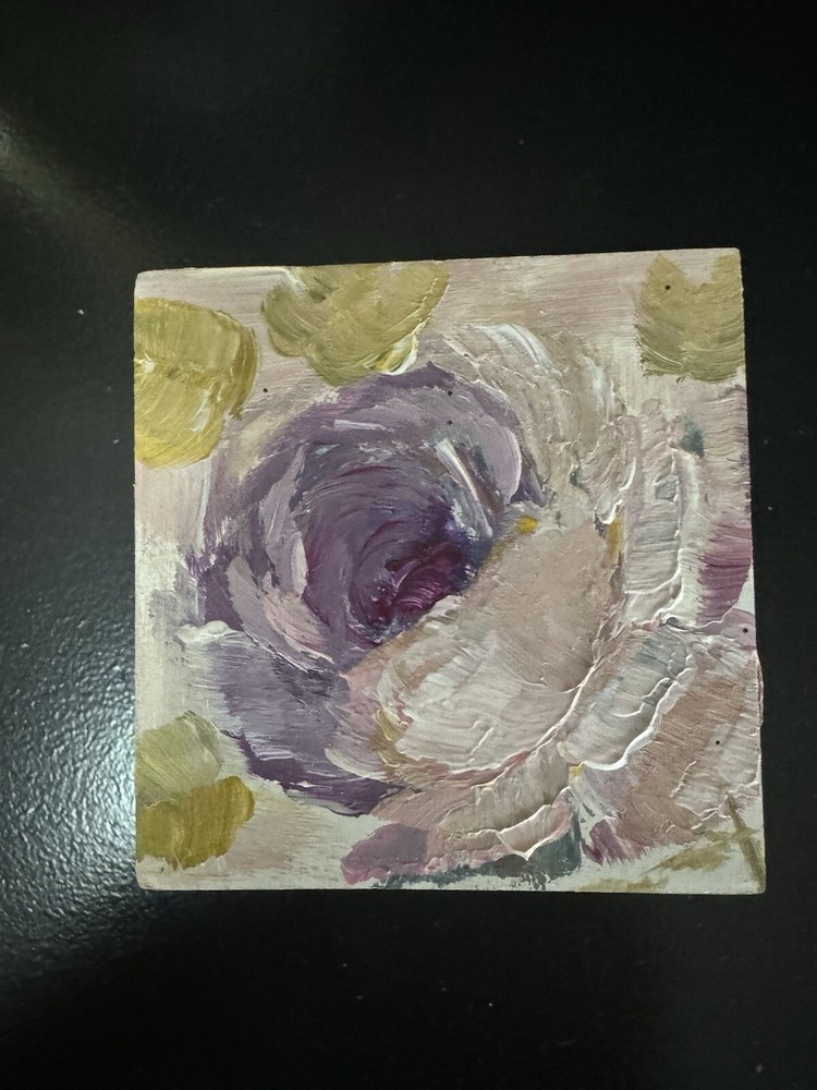 Hand Painted Small Wooden Trinket Box
