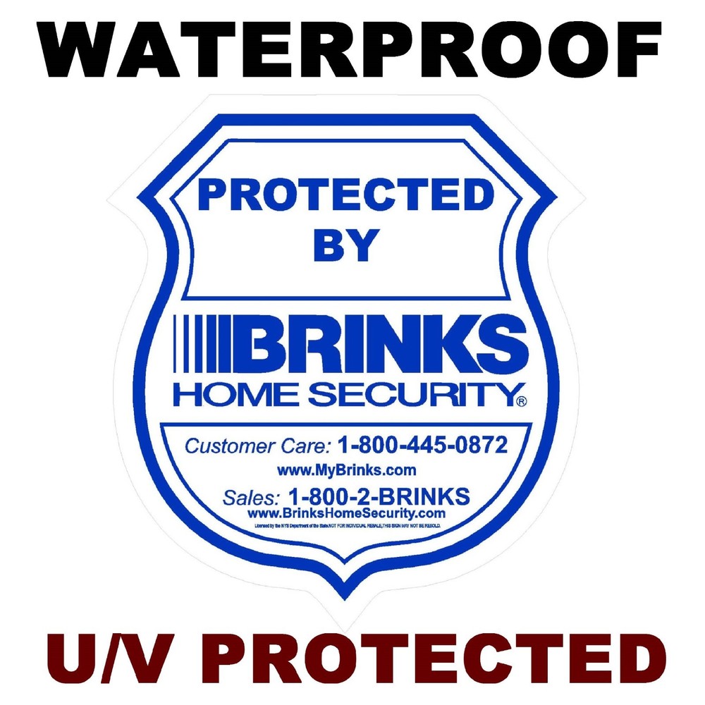 New BRINKS Brand Home Security System Is In Use Window Warning Sticker Decals