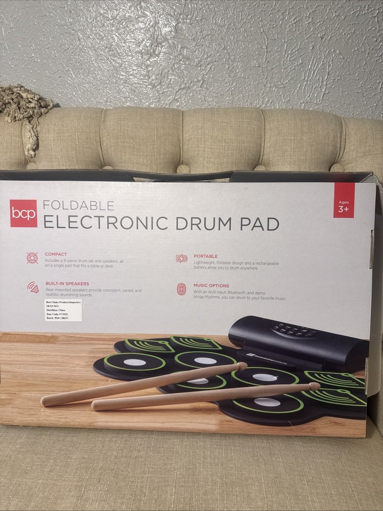 BCP Foldable Electronic Drum Pad 9-Piece Set with Speakers