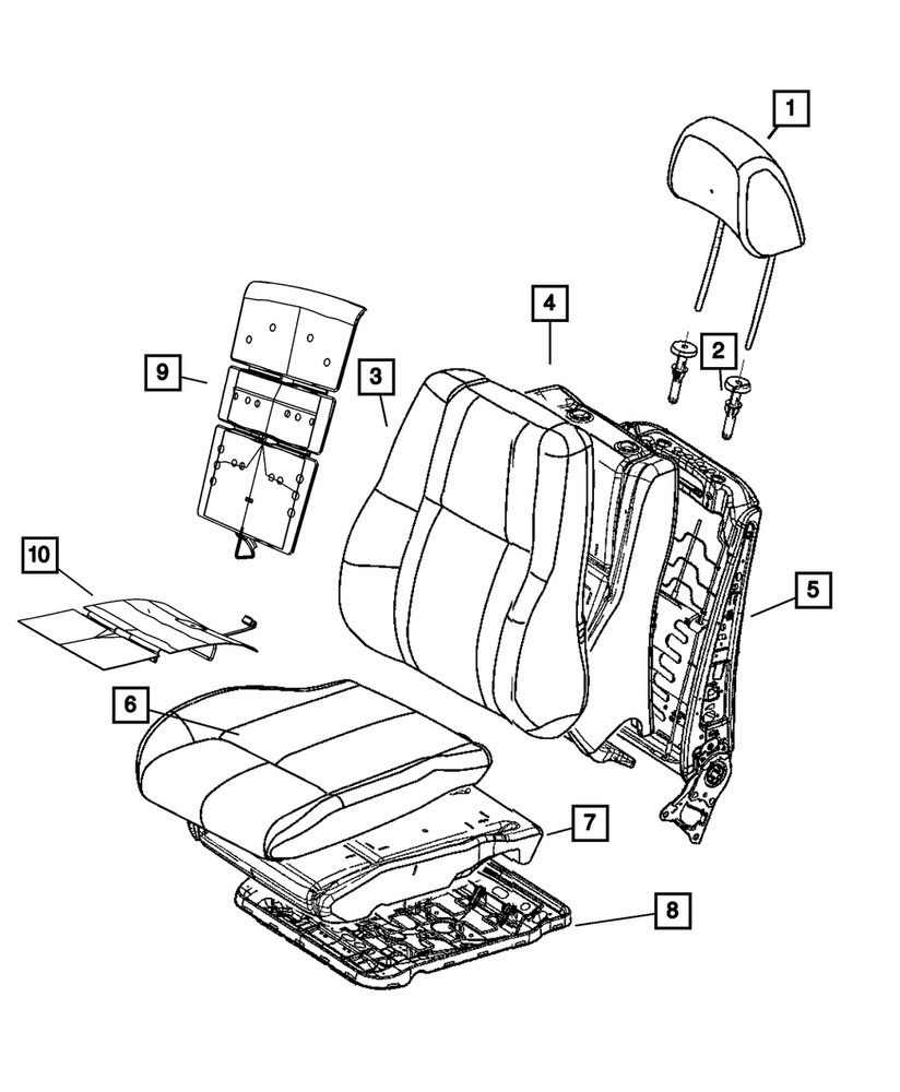 Genuine Mopar Front Seat Back Cover Left 5RV47GT5AC