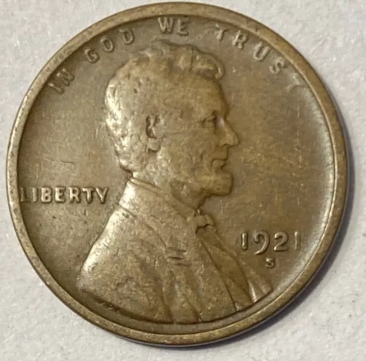 1921 S - Lincoln Wheat Penny - G/VG X-487