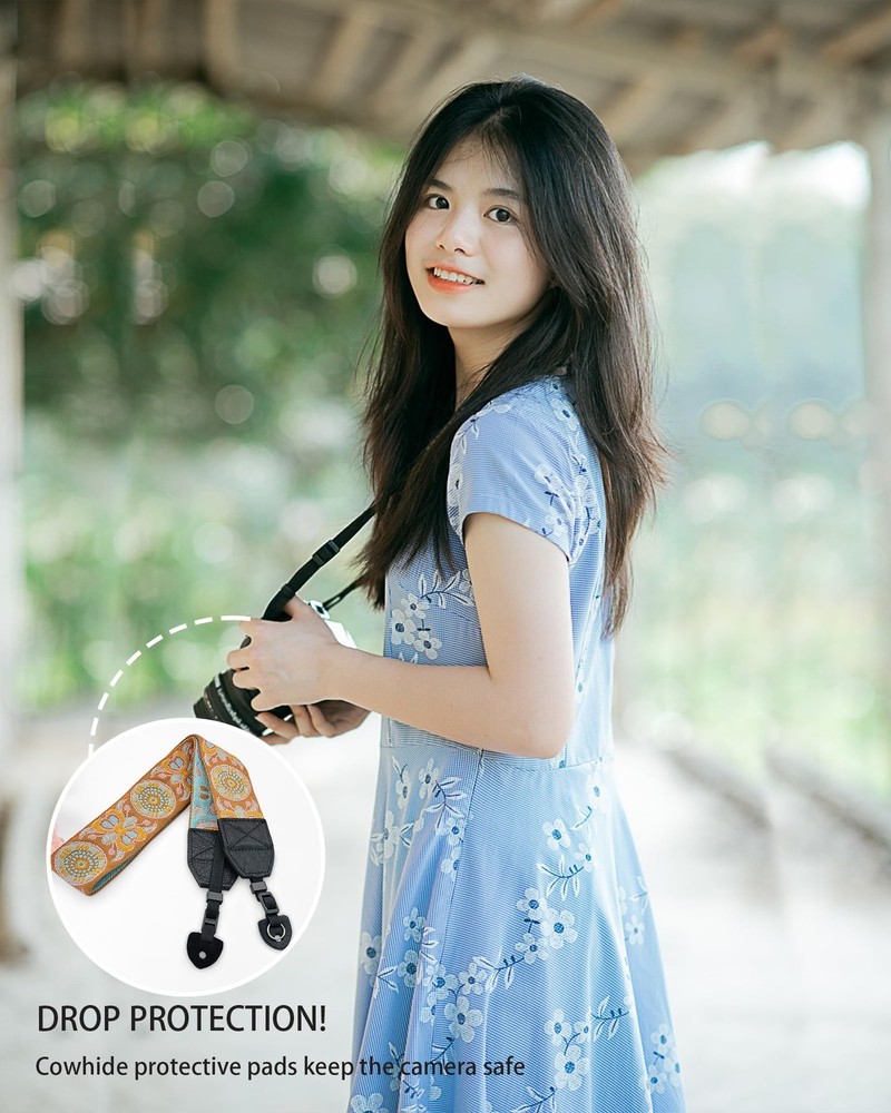 Camera Strap - Wide, Comfortable Durable Adjustable Crossbody Neck Shoulder S...