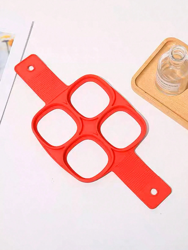 Flower Shaped 4-Cup Silicone Egg Frying Pan Mold Nonstick Kitchen Tool
