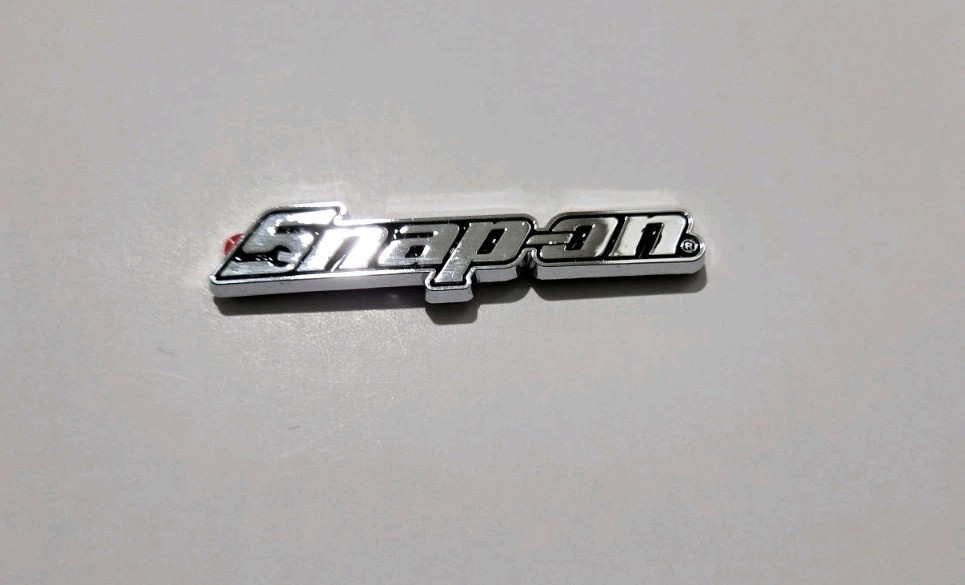 6PK SNAP ON TOOL BOX LOGO EMBLEM Silver Chrome Plastic Badge Decal 2" NEW MICRO!
