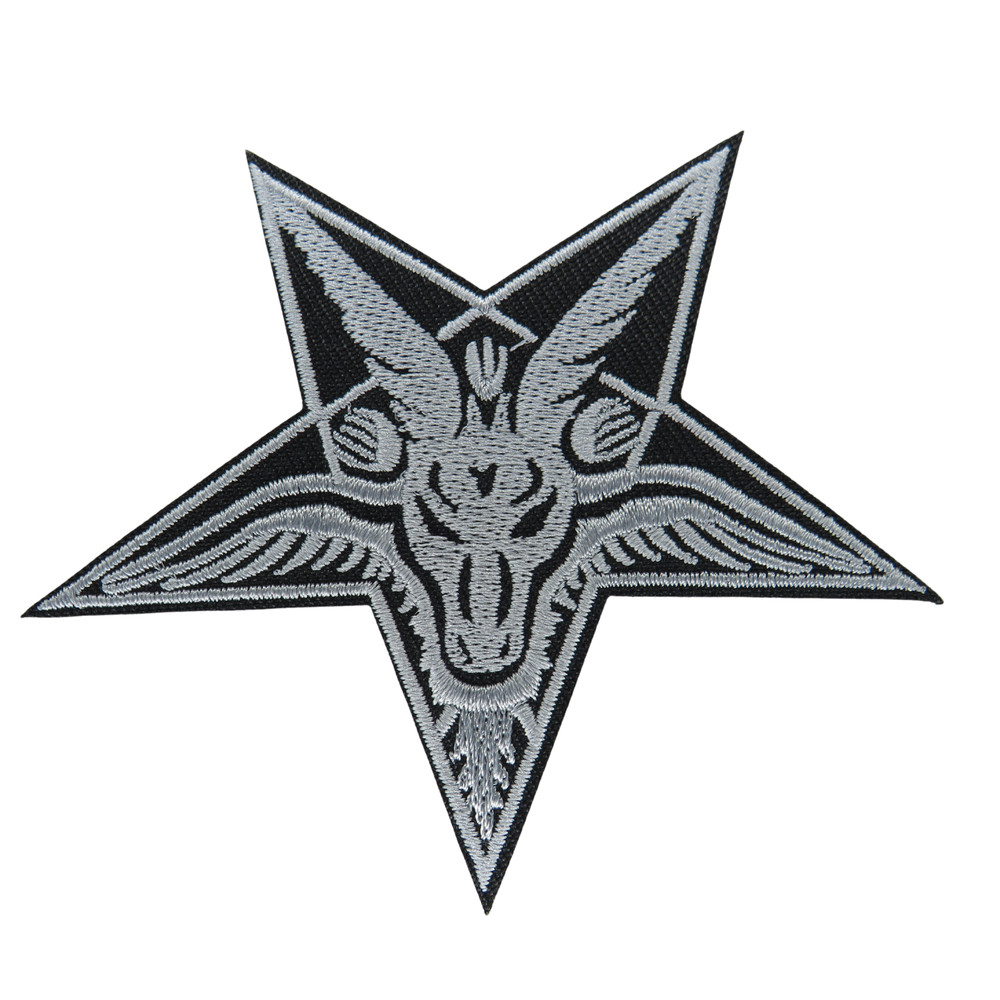 Black metal goat patch patch iron on patch biker punk patch iron on