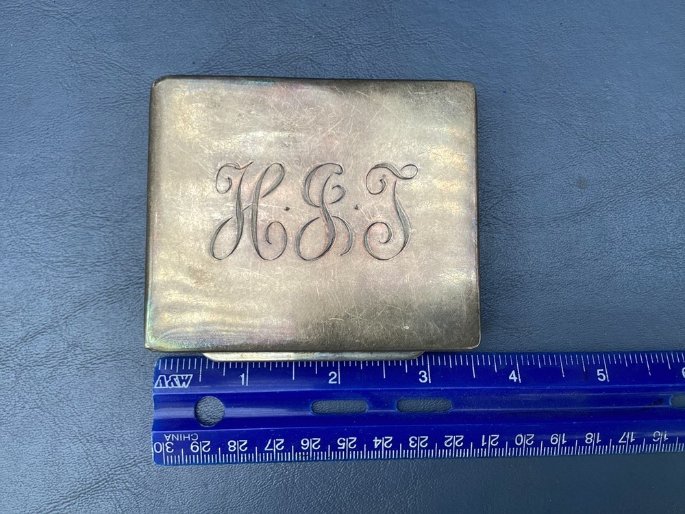 STERLING SILVER CIGARETTE CASE WITH MONOGRAM