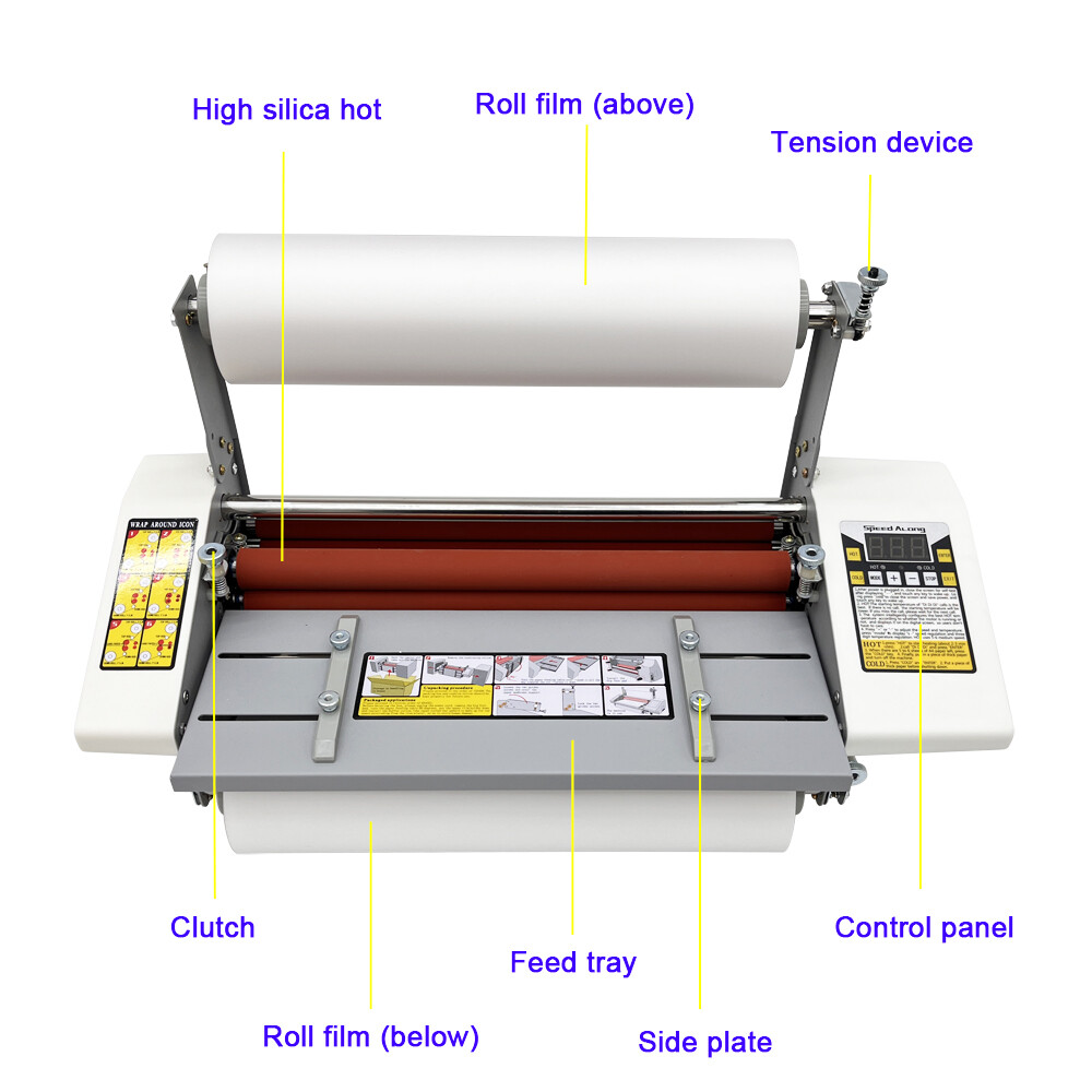 A3 High Speed Hot Cold Roll Laminator Doubel Sides Laminating Machine Office New