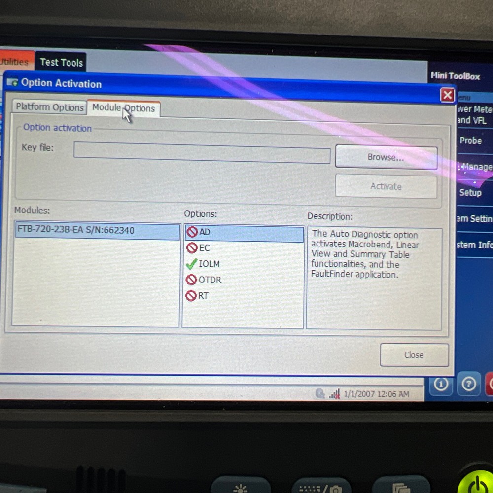 Exfo FTB-1-S2-8G,iOLM W/FTB-720-23B-EA