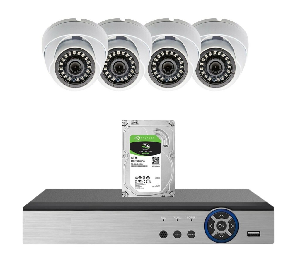 Evertech 8 Channel 4 Security Dome Camera System 4TB Memory for Recording
