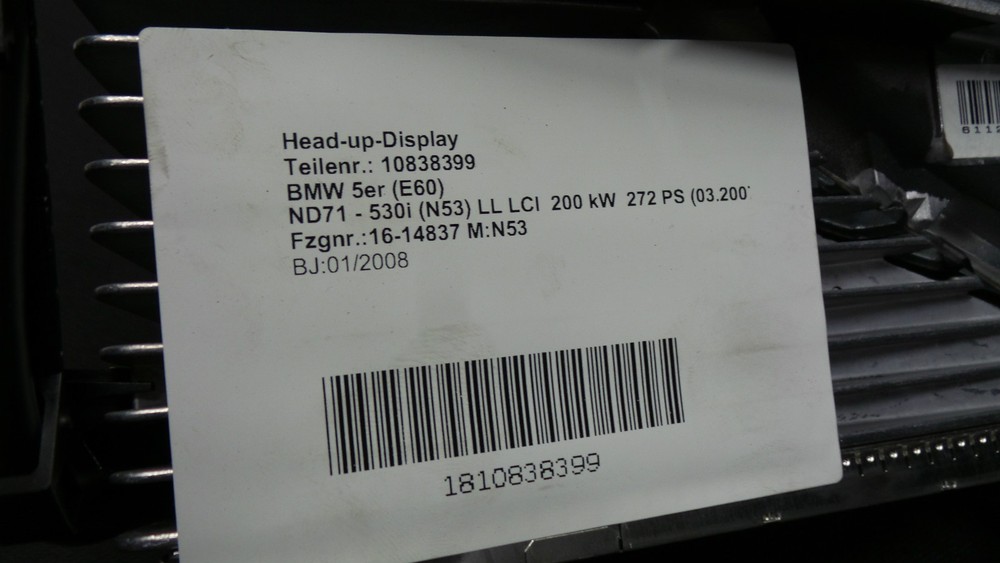 BMW E60 E61 & LCI LHD Head Up Display HUD 9190871