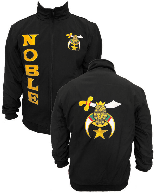 Shriners Microfiber Jacket Embroidered Front & Back (Black) - (1992SHRJKBLK)