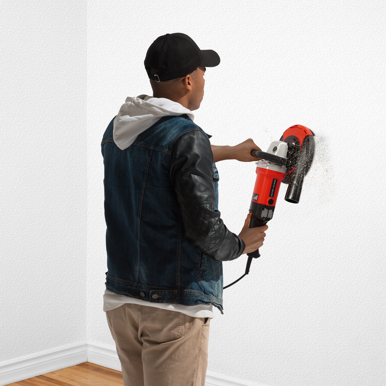 Handhold Concrete Grinder Adjustable Grinding Machine with Dust Extraction Port