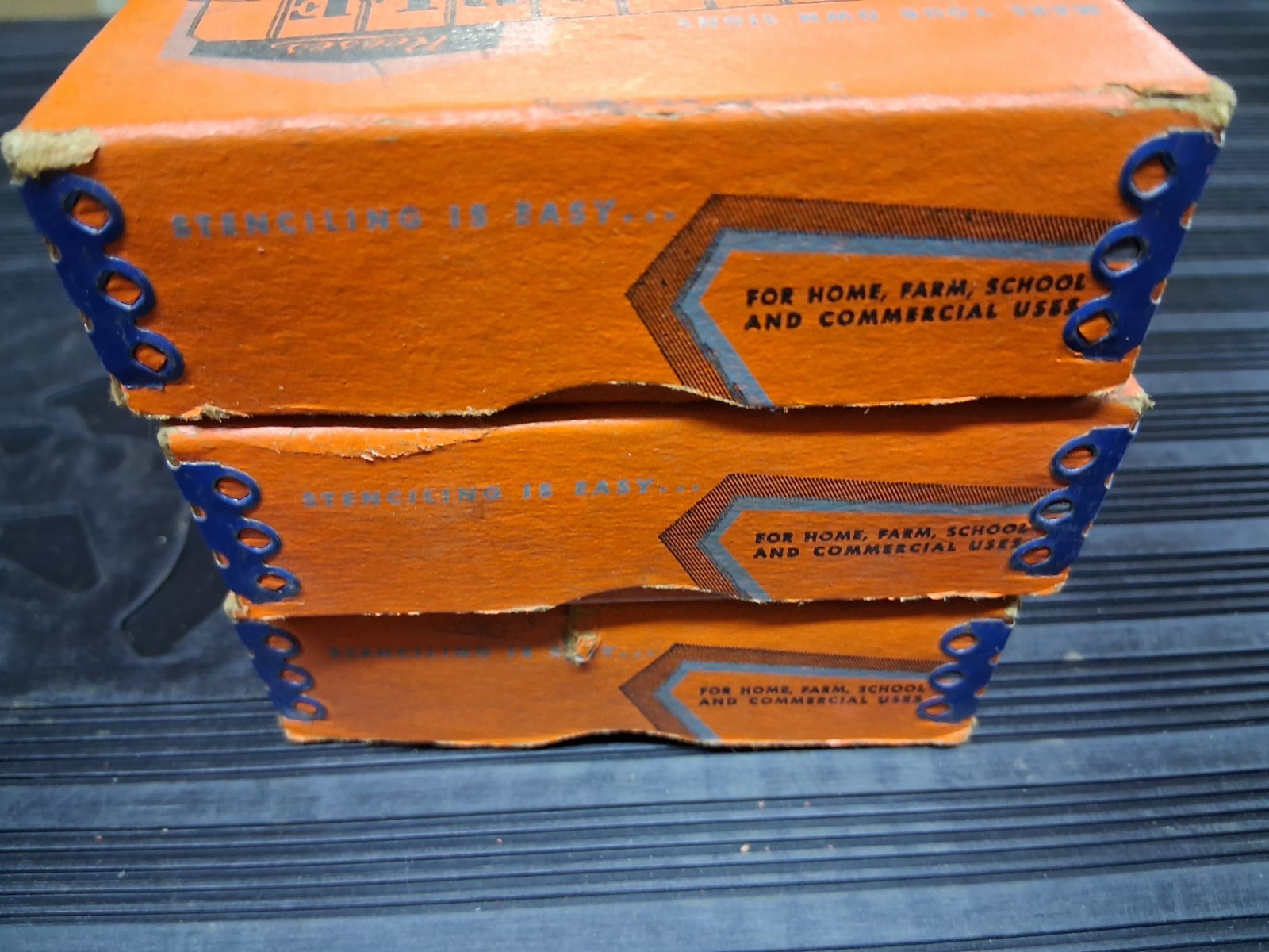 Vintage Reeses Adjustable Brass Stencils Lot Gothic 1" Letters