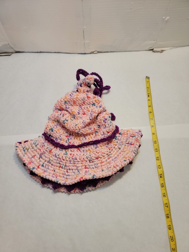 Handmade Crochet Pink Wizard Hat