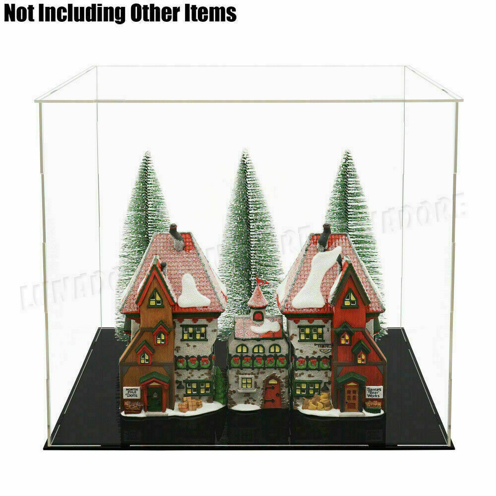 US 16"/40cm Acrylic Plastic Display Box Big Perspex Case Dustproof Self-Install
