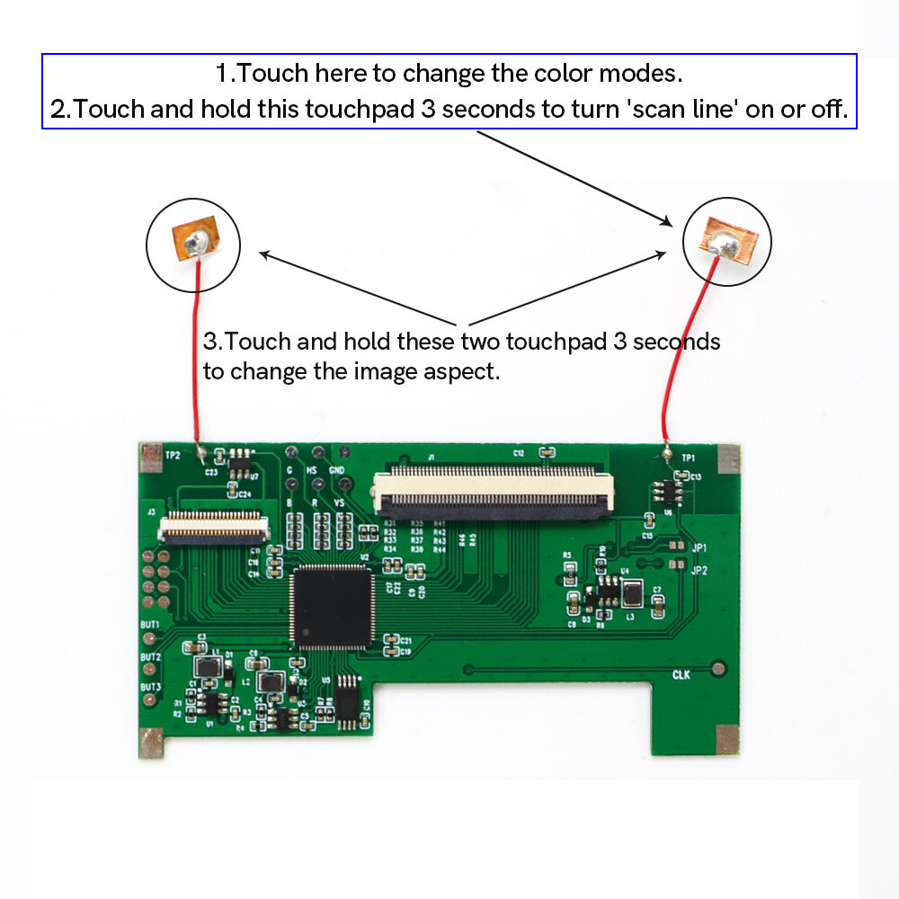 Touch Version Backlight High Light Brightness LCD Screen Kit For SEGA Game Gear
