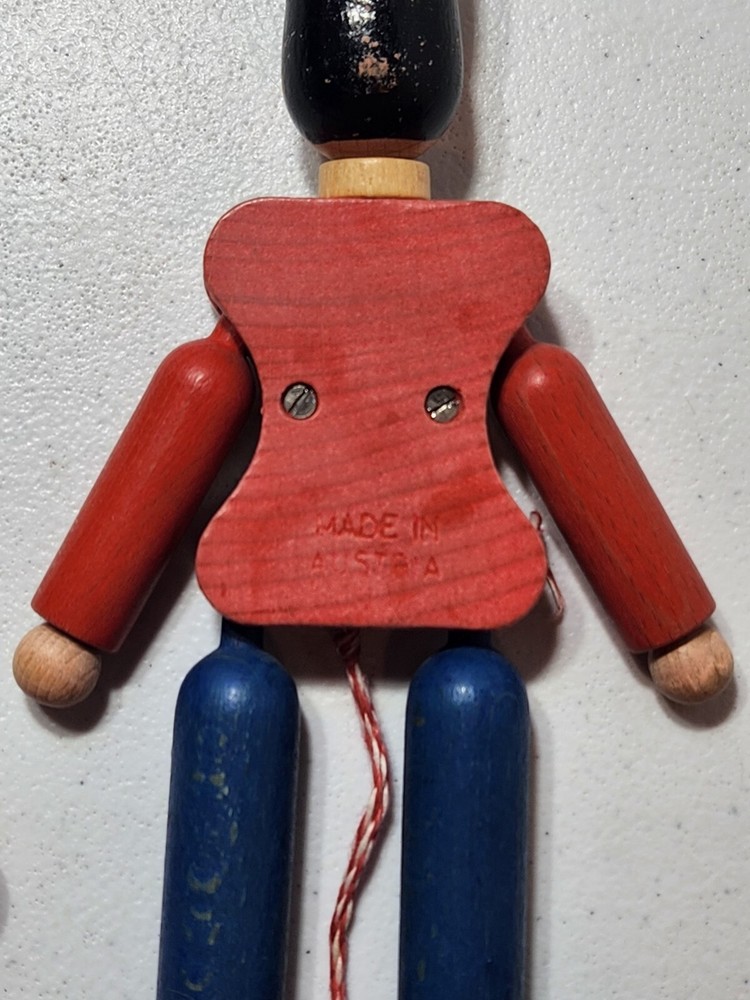 Vintage Pull String Wooden Toy Soldier