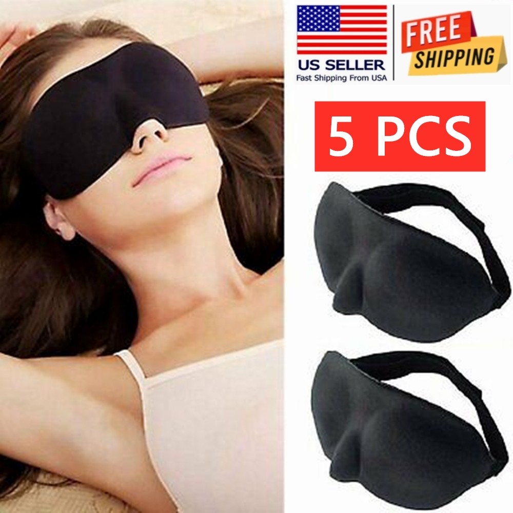 5PCS Travel 3D Eye Mask Sleep Soft Padded Shade Cover Rest Relax Blindfold