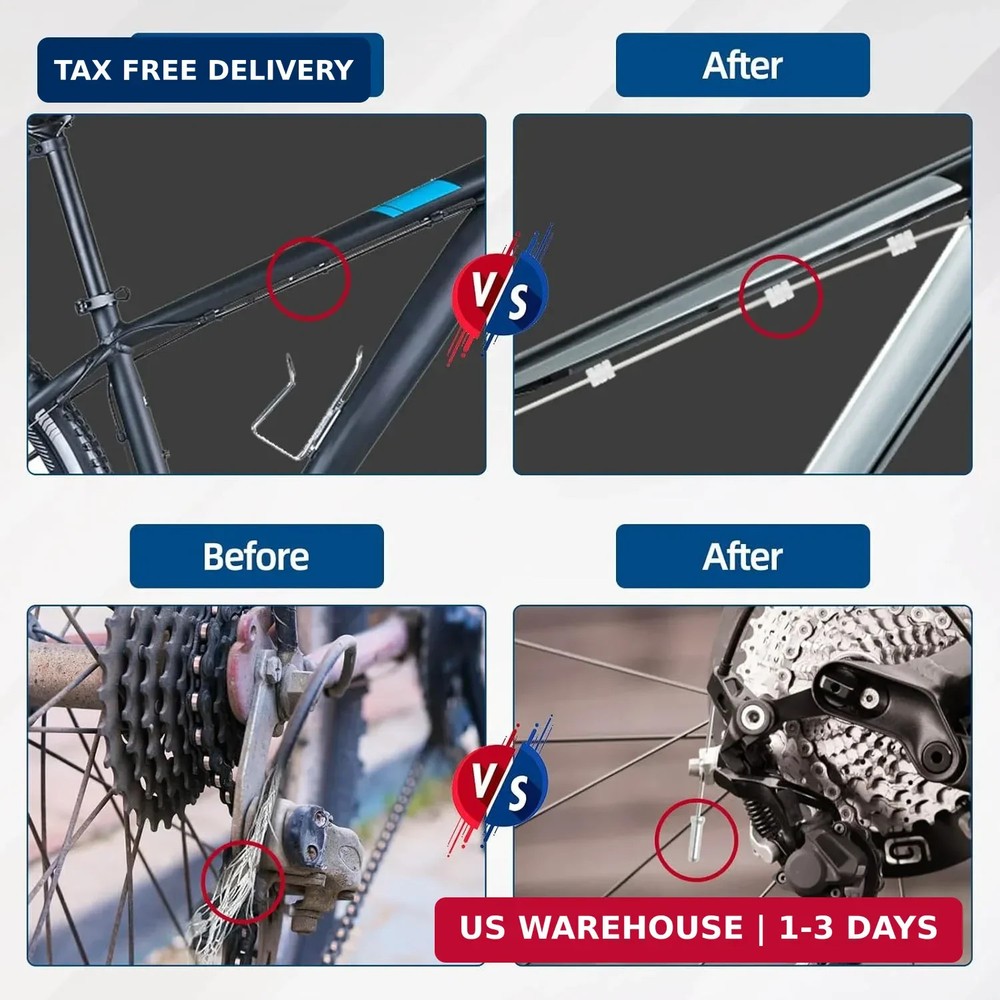 4Pcs Universal Bike Brake Cable Set, Standard Bicycle Brake Cable, Replaceable B