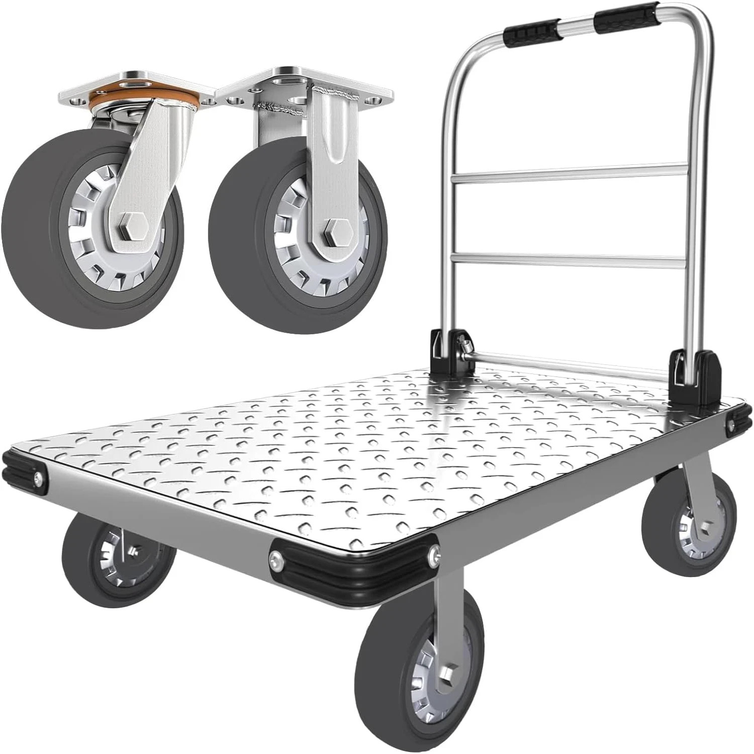 ( USED ) Folding Hand Truck Dolly Cart  Wheels Cart Trolley Moving 2000 lbs