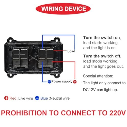Inline Cord Switch IP66 Waterproof Switch Box DPST DC 12V 20A 8Pin 2Position