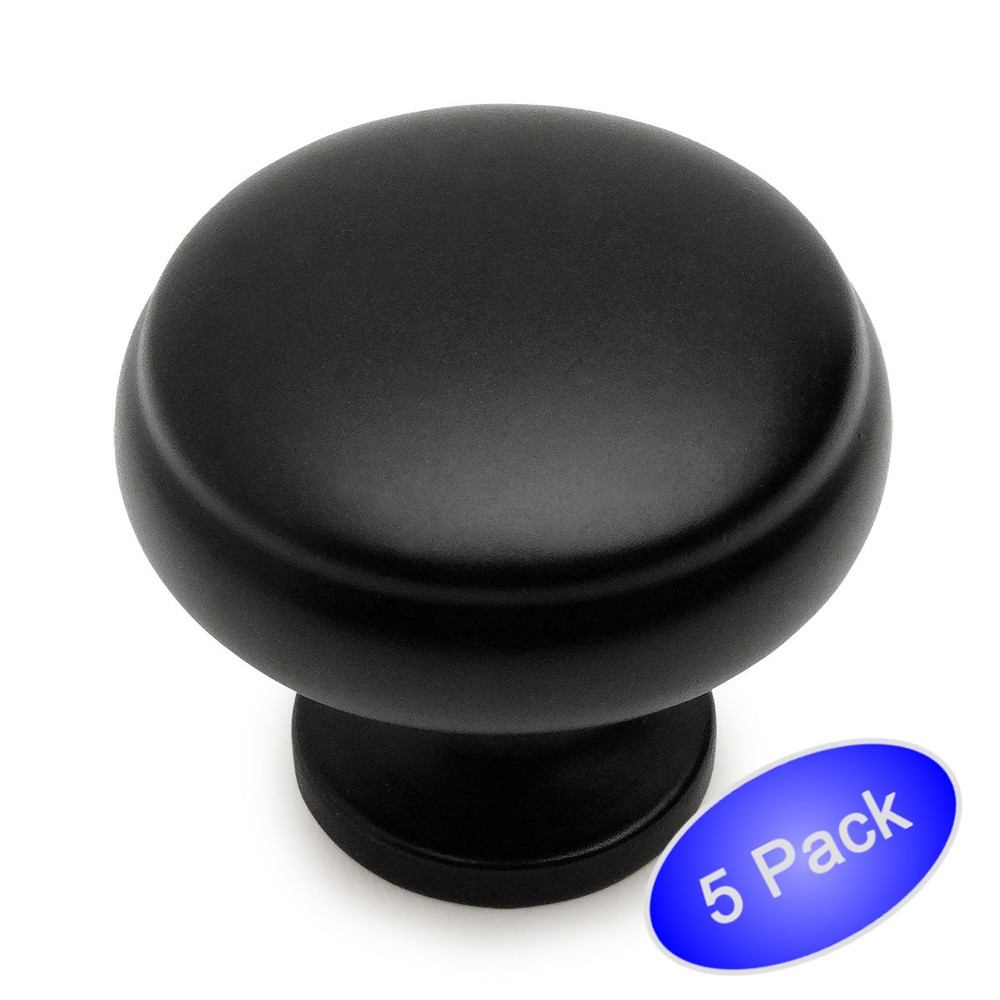 *5 Pack* Cosmas Cabinet Hardware Flat / Matte Black Knobs #1438FB