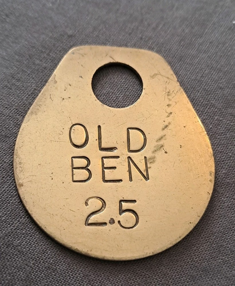 VINTAGE , OLD BEN  COLLIERY BRASS PIT CHECK TOKEN