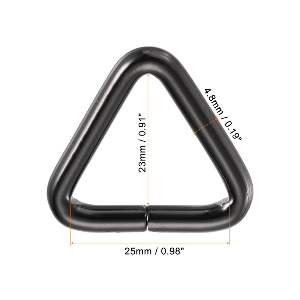 Metal Triangle Buckle 25mm Inner Width Dark Grey 20pcs