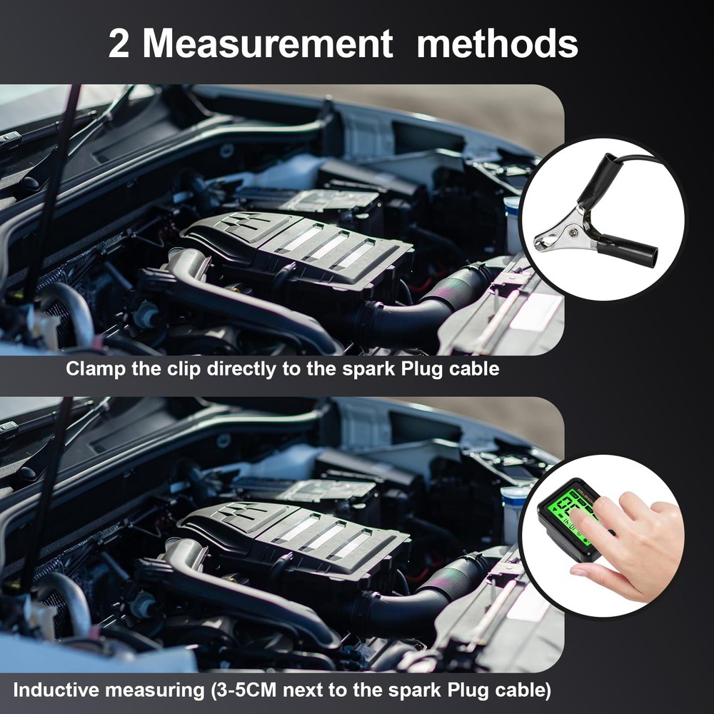 Digital Chainsaw Tachometer Motorcycle Pulse Engine Tachometer Adjustable Gre...