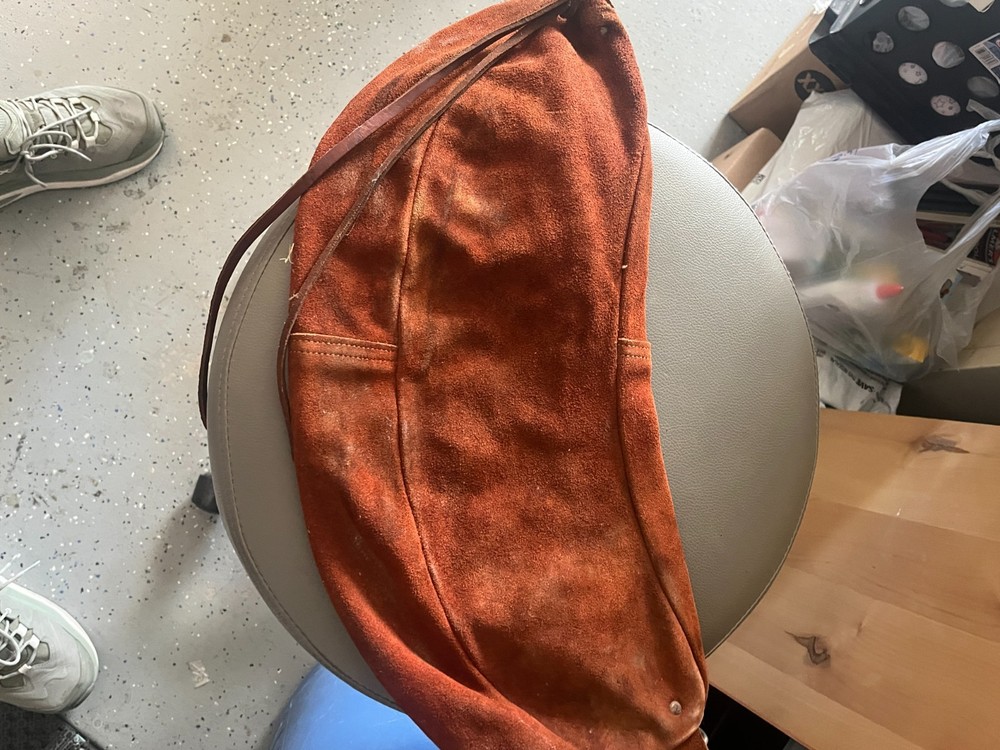 Leather Tooled Side Harness Saddle Bag Holster
