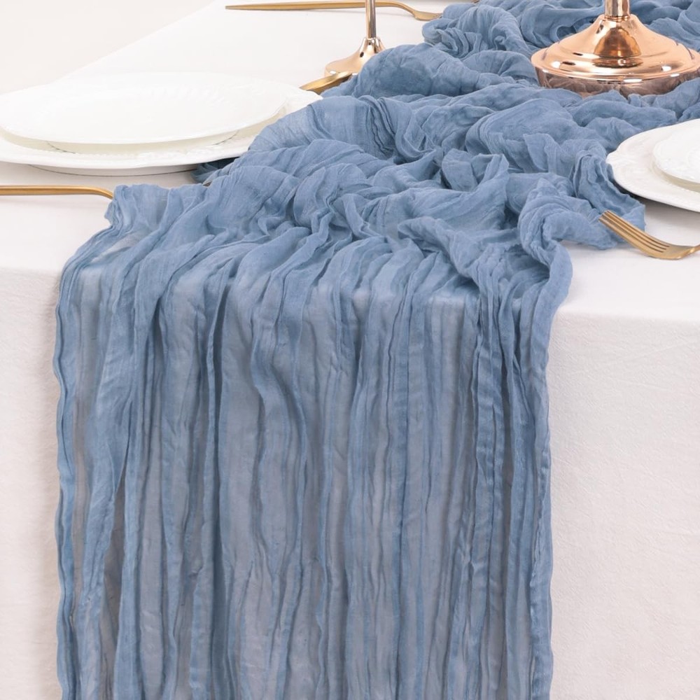 Dusty Blue Table Runner Cheesecloth Table Runner 10 Pack 10FT Rustic Spring T...