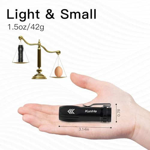 Small Rechargeable Flashlights, Mini LED Pocket Flashlight Battery Operated,