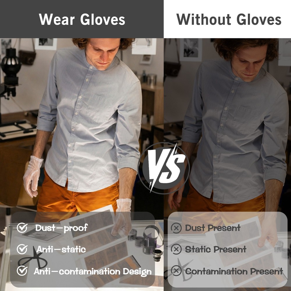 6 Pairs Darkroom Anti-Static Dust-Proof Gloves For Film Developing Processing