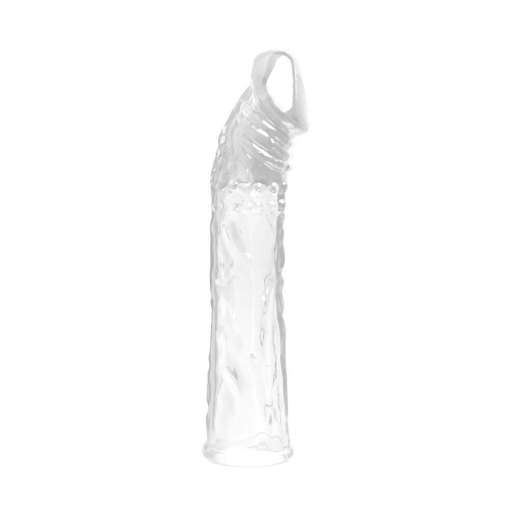 Extra 2" Penis Extender Sleeve with Ball Loop, Reusable Condom 20% Girth 7.2"
